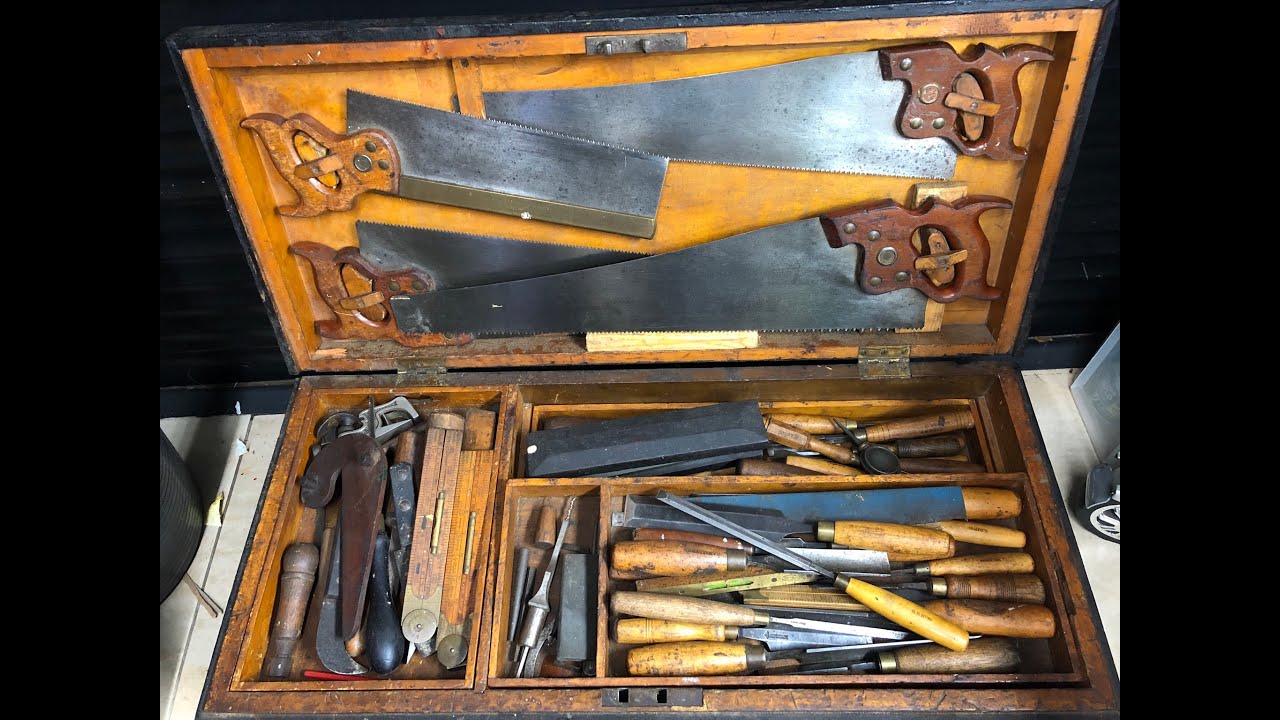 1880S woodworkers tool chest  Diston Saws Marples Millers Falls Erwin Sorby  Ward chisels part two