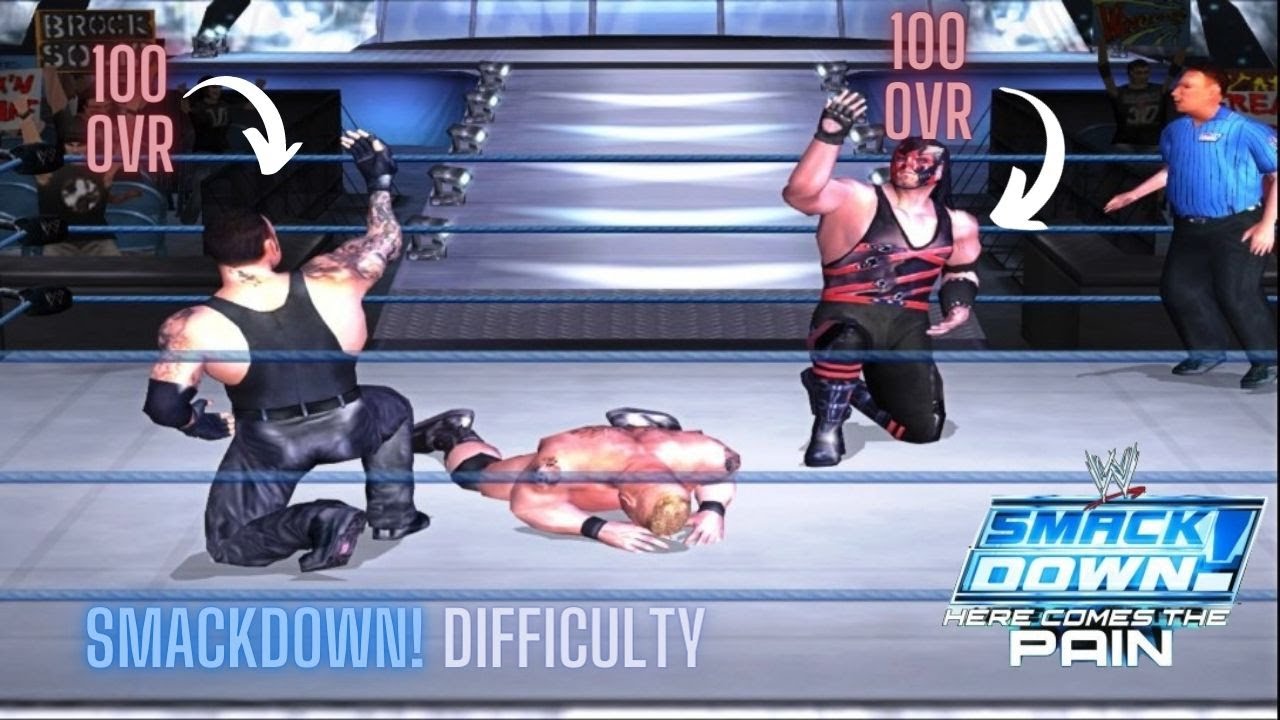Brock Lesnar(91-OVR) VS Brothers of Destruction(BOTH-100 OVR) | Smackdown! Difficulty | 2 on 1