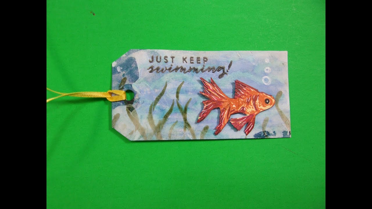 A Fishy Mixed Media Gift Tag