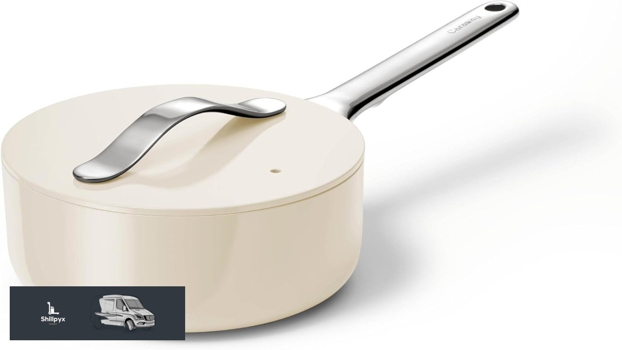 Caraway Nonstick Ceramic Sauce Pan with Lid (1.75 qt) Non Toxic
