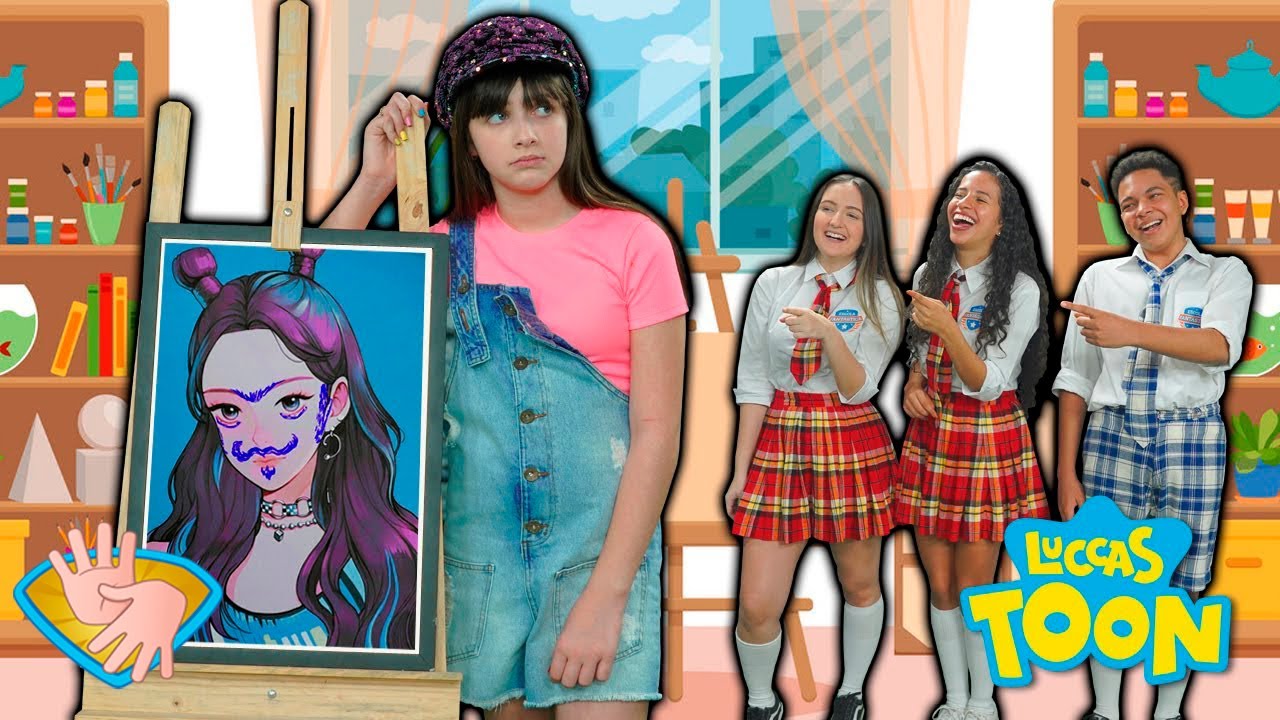 👋🏻LIBRAS👋🏾 A EXPOSIÇÃO DE ARTE NA ESCOLA FANTÁSTICA | LUCCAS TOON