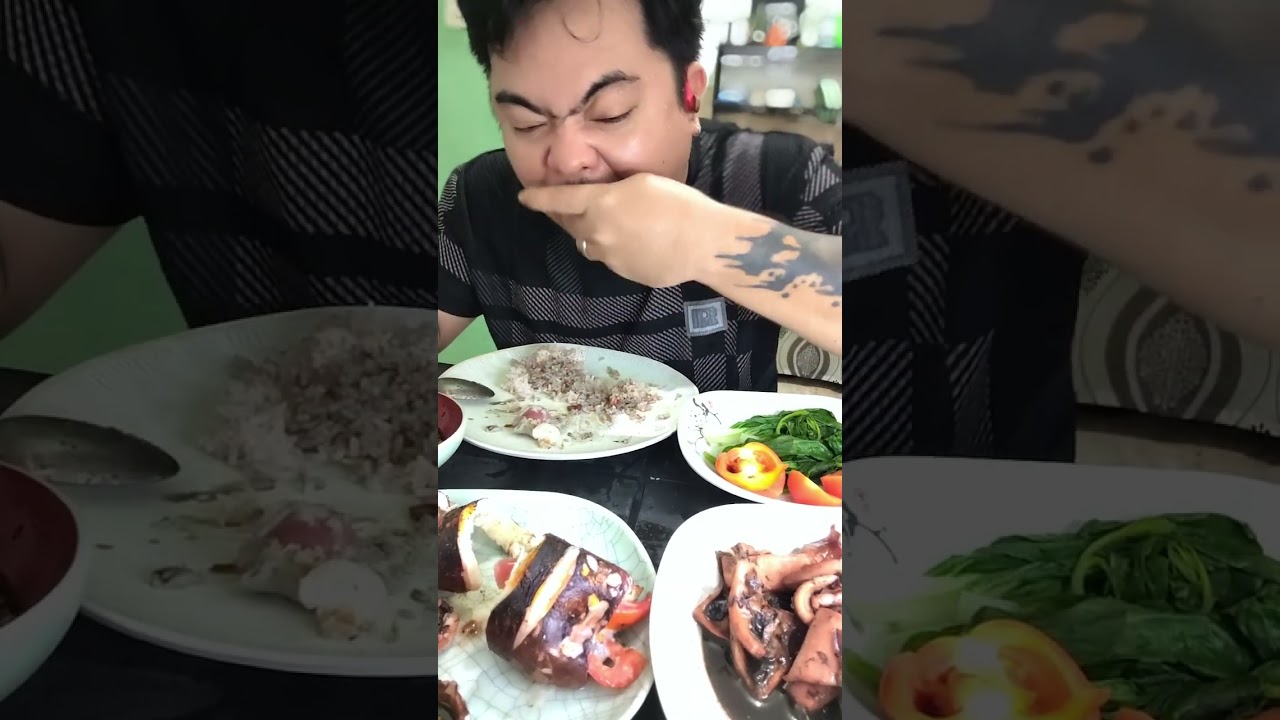 Inihaw na pusit at adobo, Mukbang #ThankYouLord #foodlover #foodblogger #everyone 