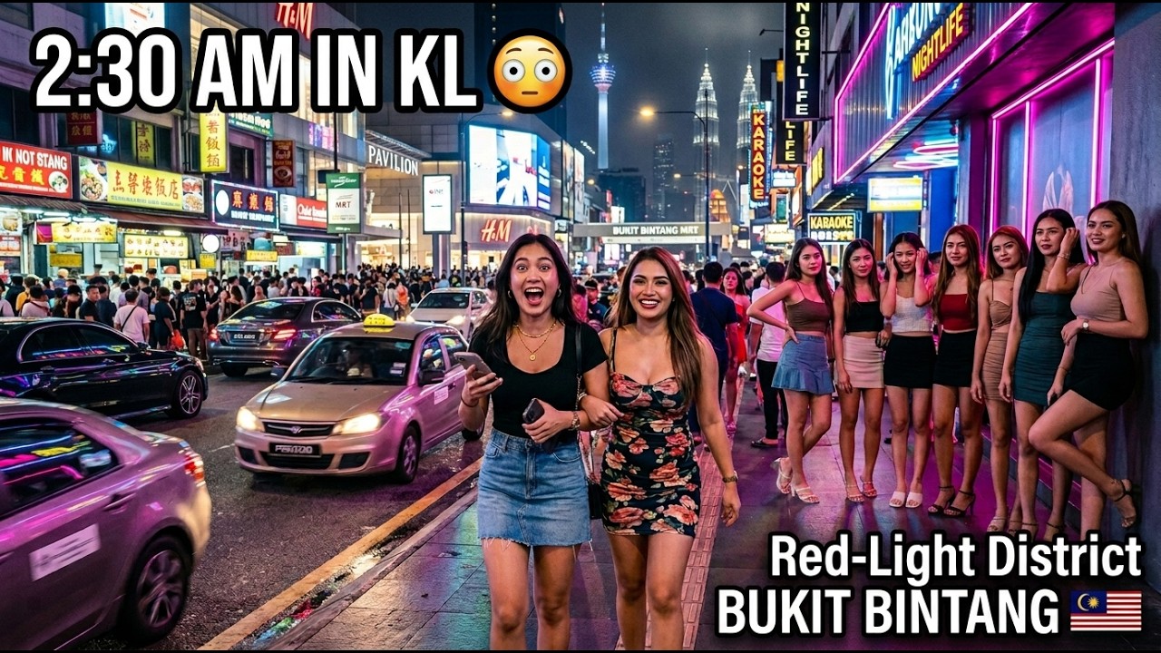 Bukit Bintang Nightlife 4K | Kuala Lumpur Street Scenes & Red-Light District 🇲🇾
