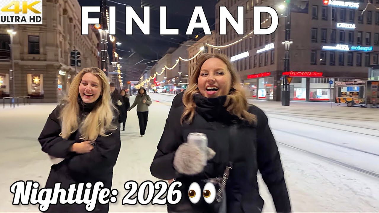 TAMPERE 4K CITY CENTER COLD WINTER PARTY NIGHT LIFE | -17°C ❄️ FINLAND STREET AT MIDNIGHT IN 2026