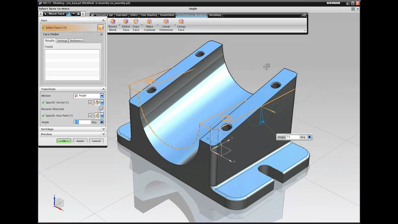 NX: Synchronous Modeling Operations