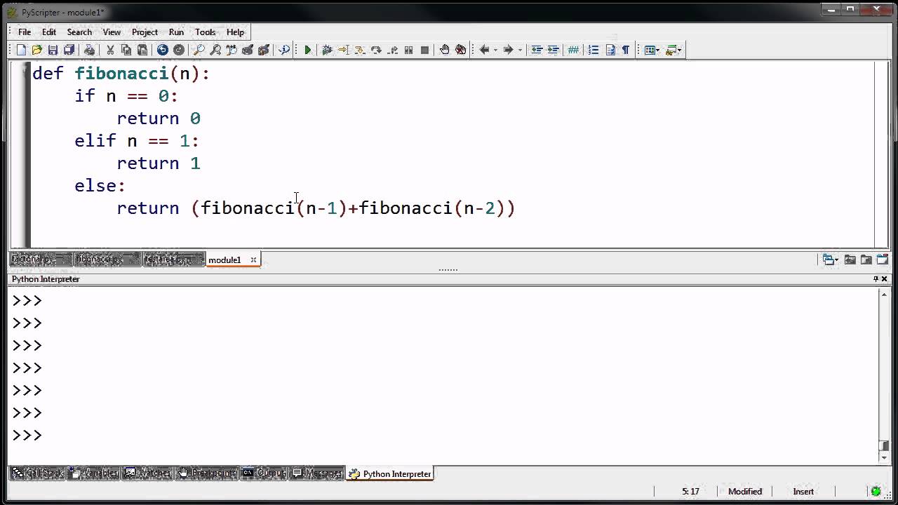 Recursive Fibonacci Example