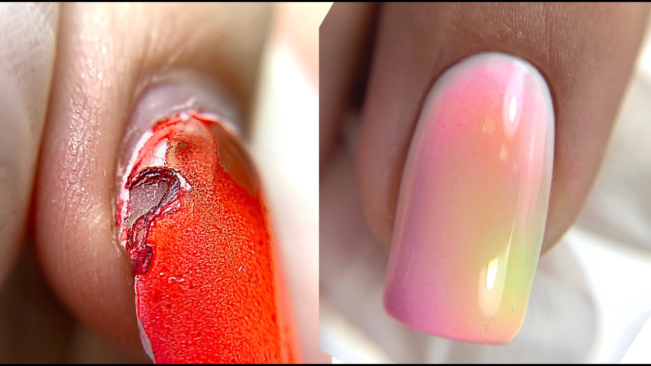 Multi color OMBRE Nail Art with gels by Modelones
