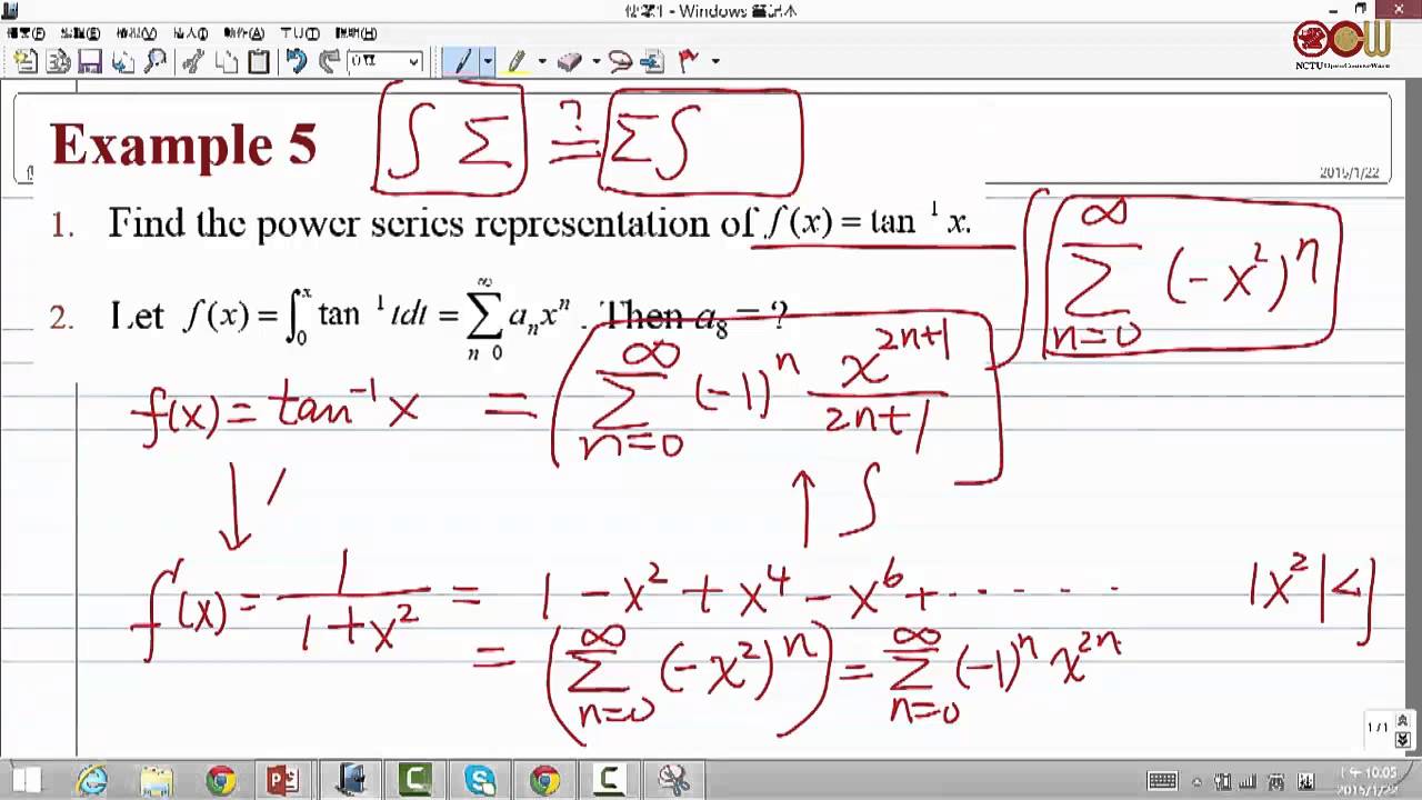Lec10 微積分(二)-103學年度 11.9 Representations of Functions as Power Series