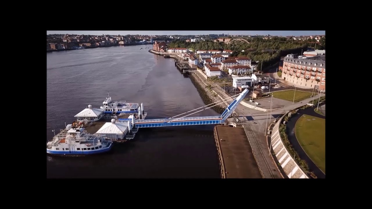 Long Row and Captains wharf at the riverside in South Shields North East England.