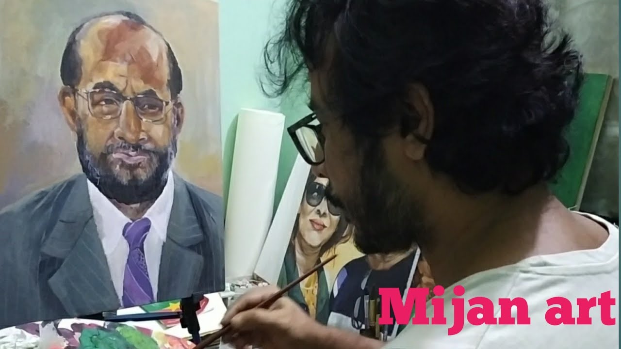 Pirojpur-1 Seat,Adv.S.M.Rezaul Karim MP//Acrylic portrait //Acrylic Painting in Bangladesh