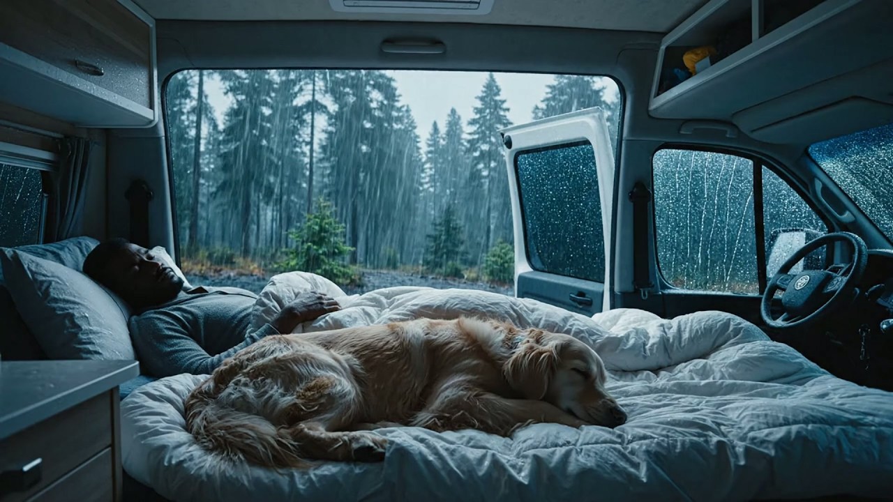 Ruido Blanco Lluvia en Ventana de RV para Aquietar la Mente para un Sueño Reparador
