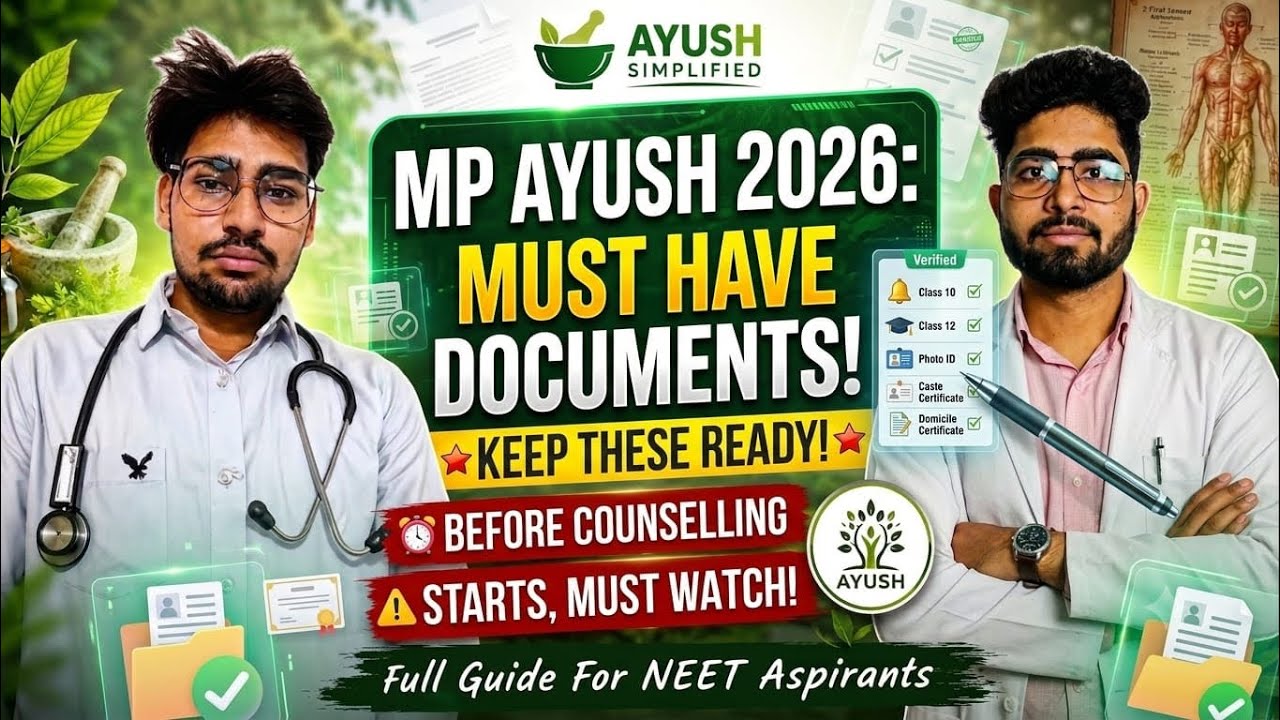 MP AYUSH 2026 Counselling Documents Required | BAMS BHMS Admission | RENEET 2026 Counselling 