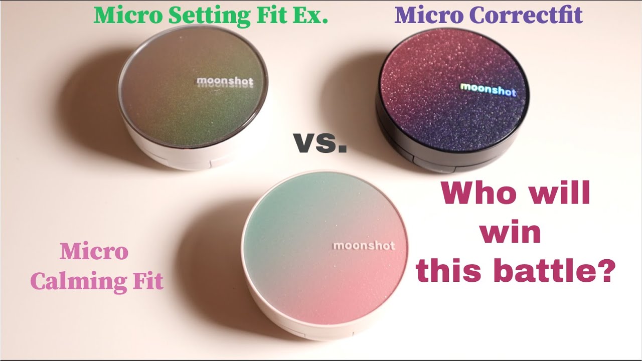 Battle of the Moonshot cushion foundations - Calming Fit vs. Setting Fit Ex. vs. Correctfit