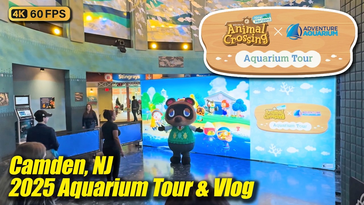 Relaxing real life Animal Crossing aquarium tour! Adventure Aquarium (Camden NJ) 2025 4K walkthrough