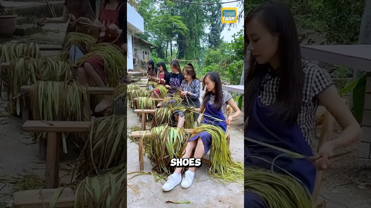 How do the Chinese turn tree bark into shoes? #shoes #shorts
