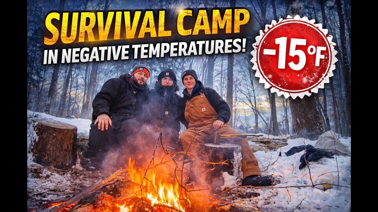 FREEZING GROUP CAMP IN -15° | SURVIVING A WILD SNOWY NIGHT IN THE PA APPALACHIANS