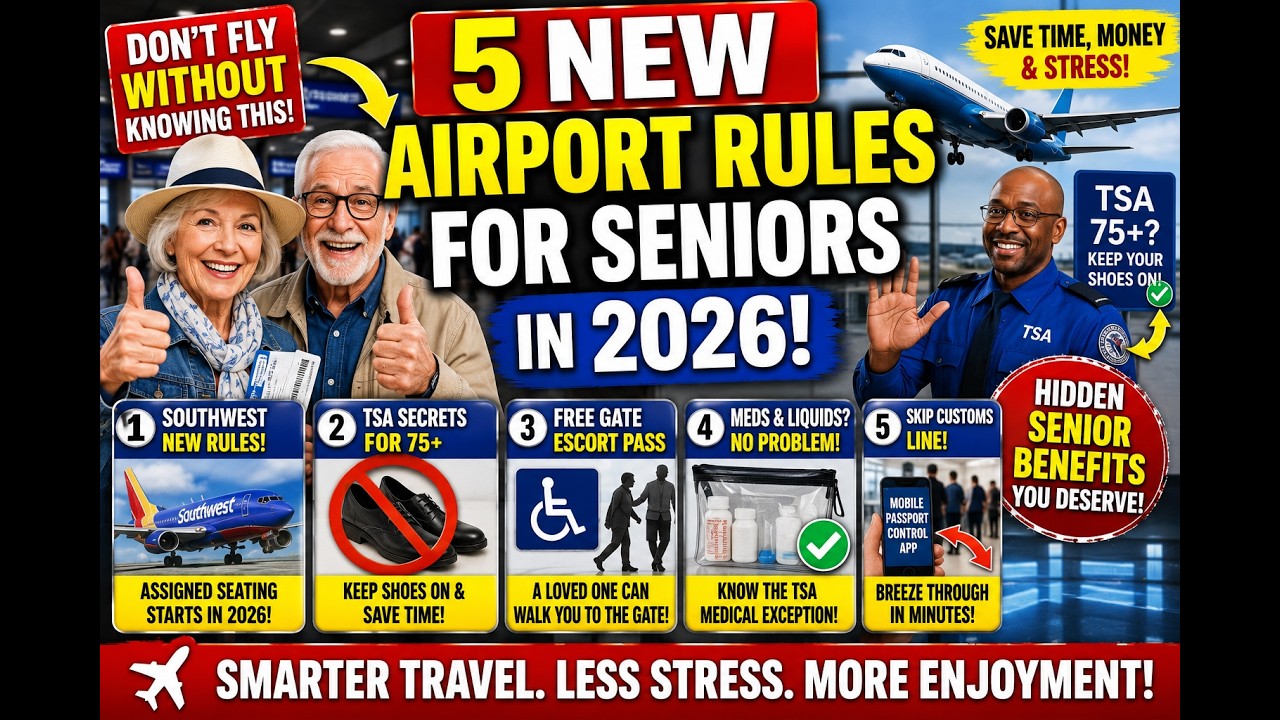 ✈️ 5 NEW Airport Rules & Travel Hacks for Seniors in 2026 (Don't Fly Until You Watch This!)