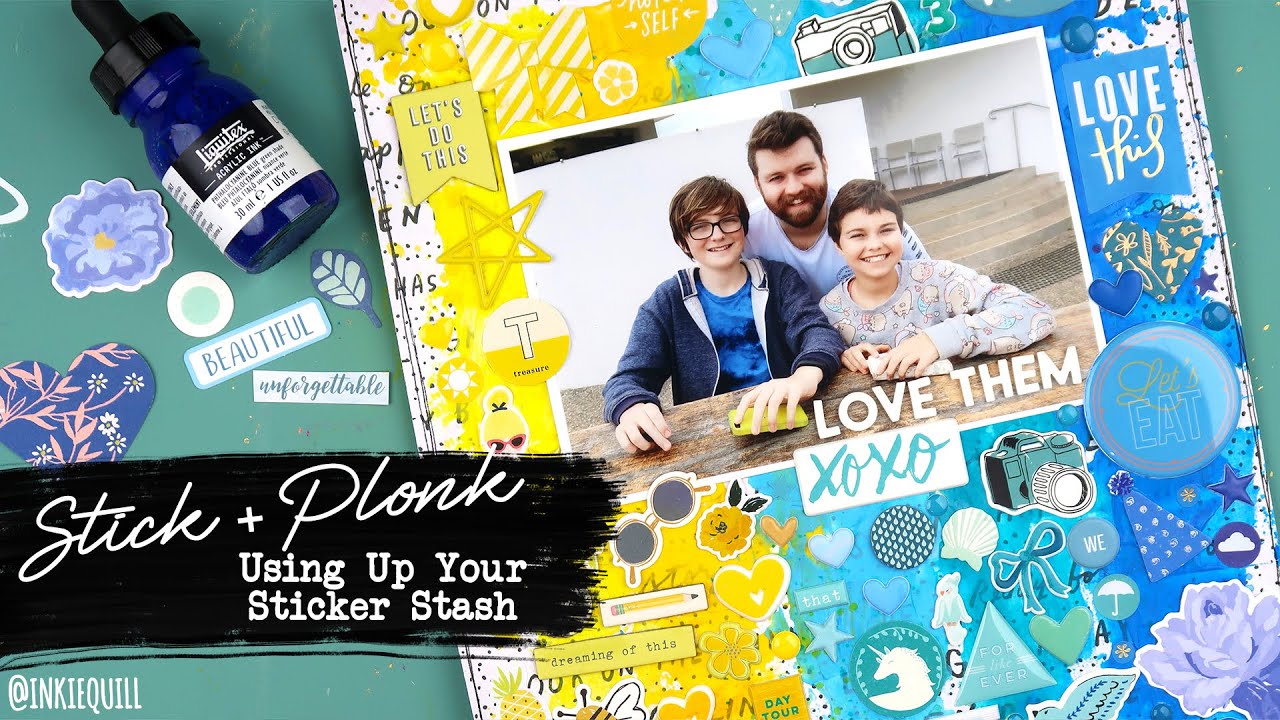 USING UP YOUR STICKER STASH // Scrapbooking Page Process 