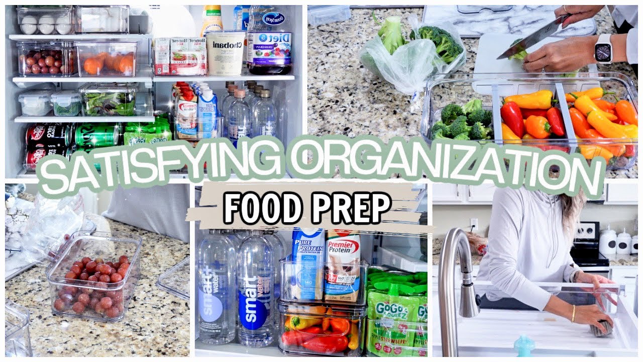 SATISFYING FRIDGE ORGANIZATION AND FOOD PREP | FOOD RESTOCK | DEEP CLEANING MOTIVATION