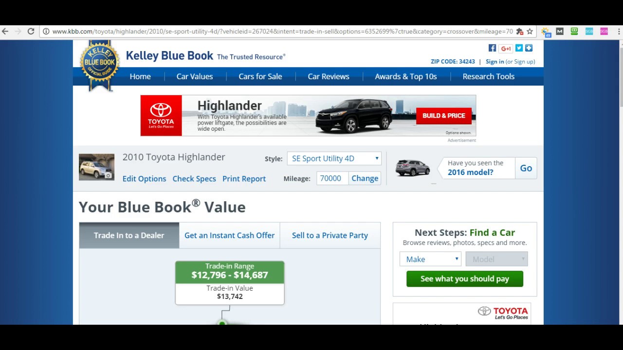 Toyota Kelley Blue Book