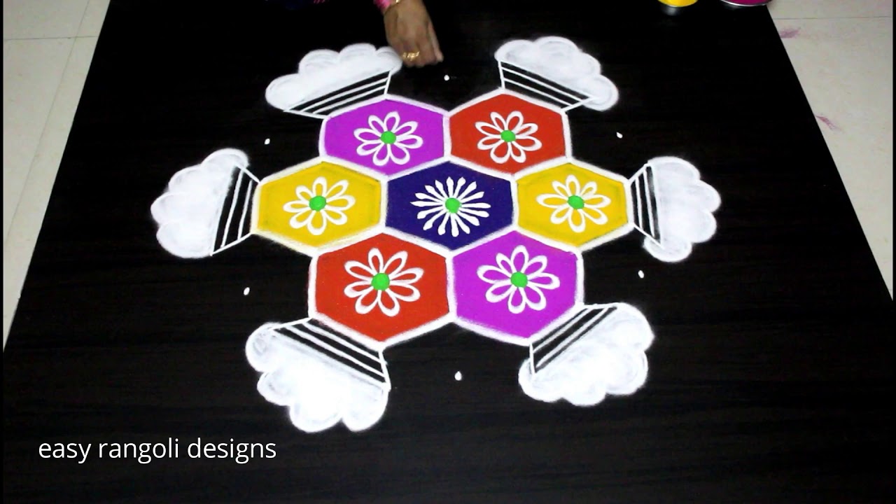 Bhogi kundalu muggulu with 7x4 dots for Sankranthi & Pongal 2020 by easy #rangoli Suneetha