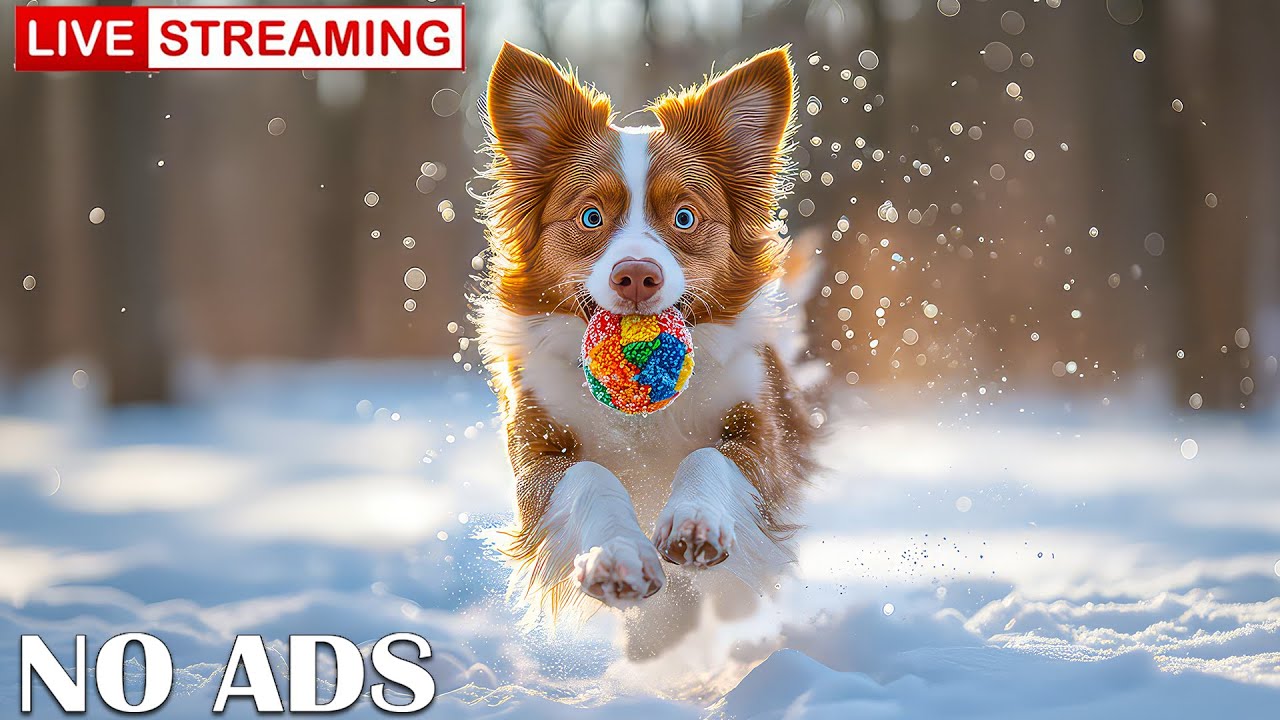 12 Hours Dog TV Winter Night Relaxation Music for Dogs Home Alone | Soft and Safe Sounds