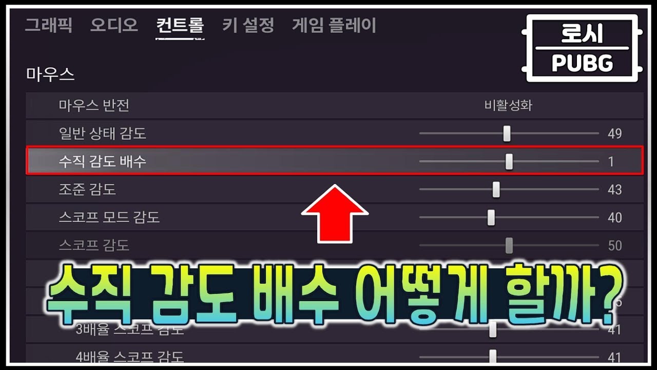 ☄️레이저 샷을 만드는 비결? 수직 감도 배수에 대해서 알려드립니다 :)📝배그강의📝ㅣ로시의 배틀그라운드