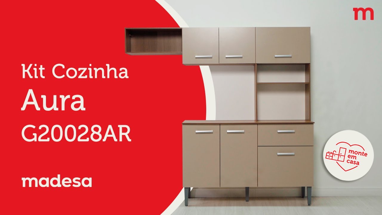Montagem Kit Cozinha Aura G20028AR | Madesa Móveis