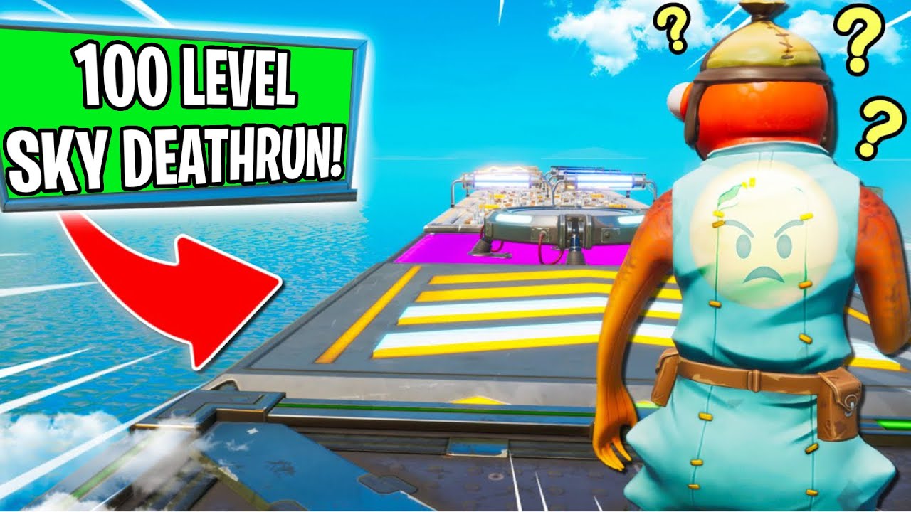 The CRAZIEST 100 level Sky Deathrun! (Fortnite Creative Mode)