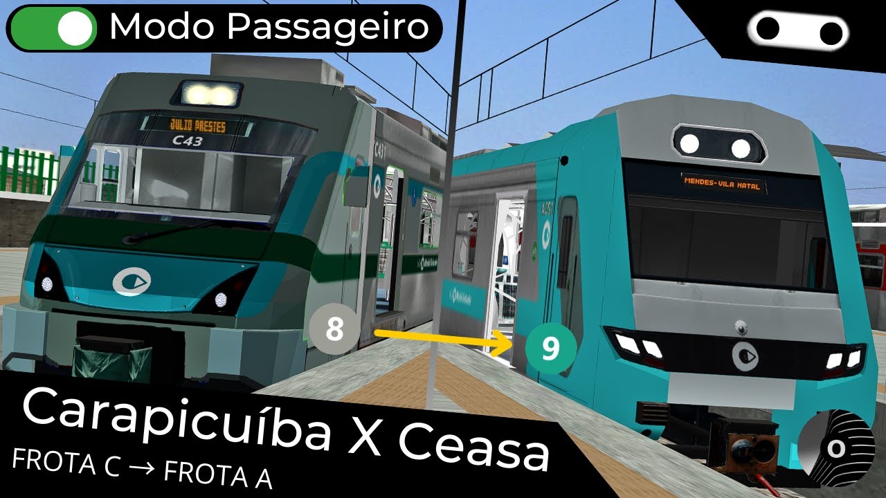 OpenBVE - CARAPICUÍBA x CEASA (Linhas 8 e 9) com os TUEs FROTA C e FROTA A (8900)!