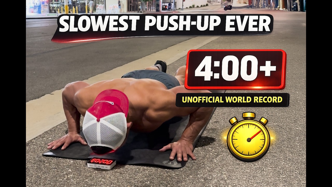 Slowest Continuous Push-Up Ever (4+ Minutes) | Unofficial World Record Submission