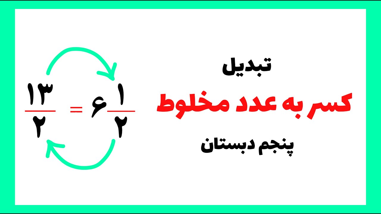 تبدیل عدد مخلوط به کسر و برعکس | ریاضی پنجم فصل دوم