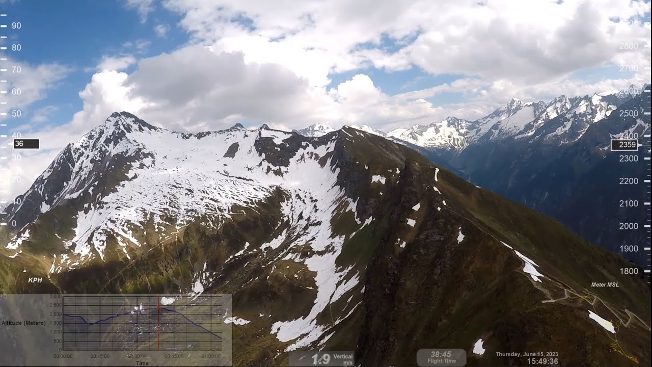 Zillertal - Mayrhofen - Gleitschirmflug vom Penken zum Filzenkogel (mit Blick zur Ahornspitze)