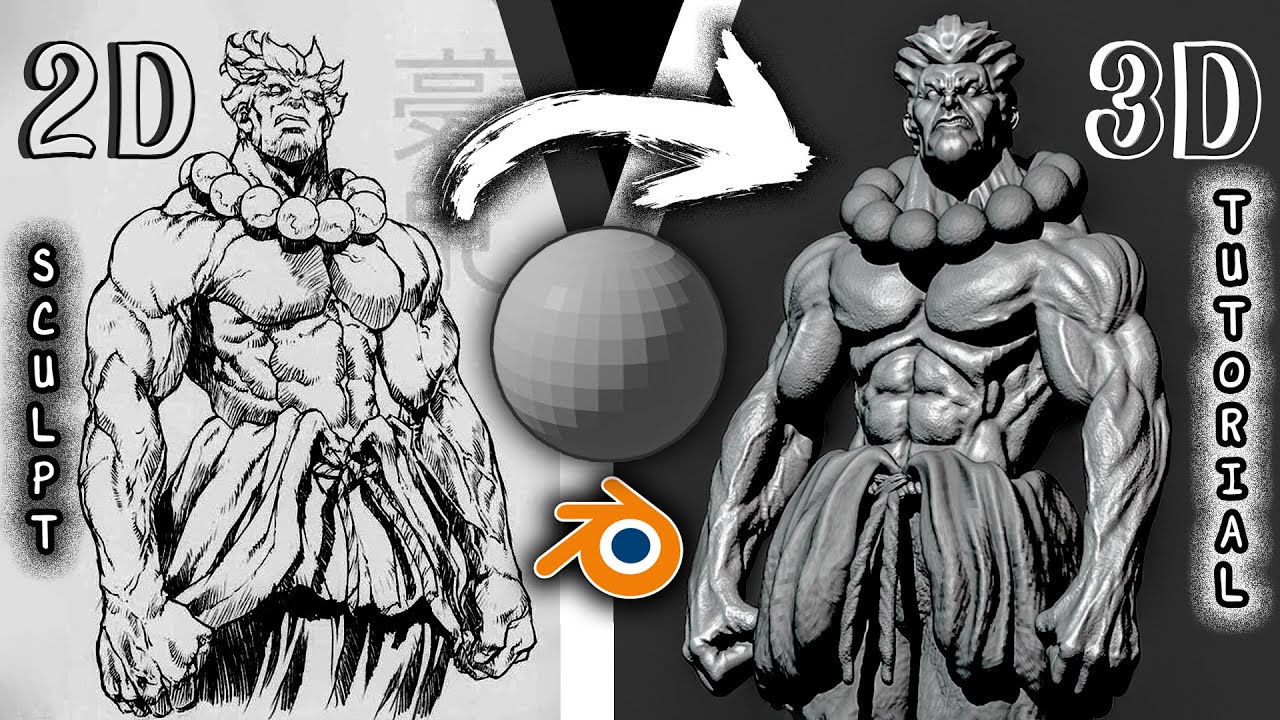 Blender Sculpting Character Tutorial (AKUMA) Street fighter