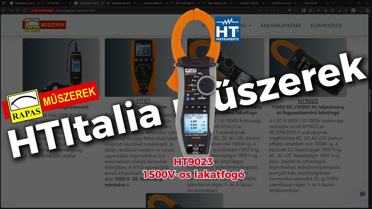 PV rendszerek professzionális mérőműszerei – HT Italia, Sonel és Gossen Metrawatt