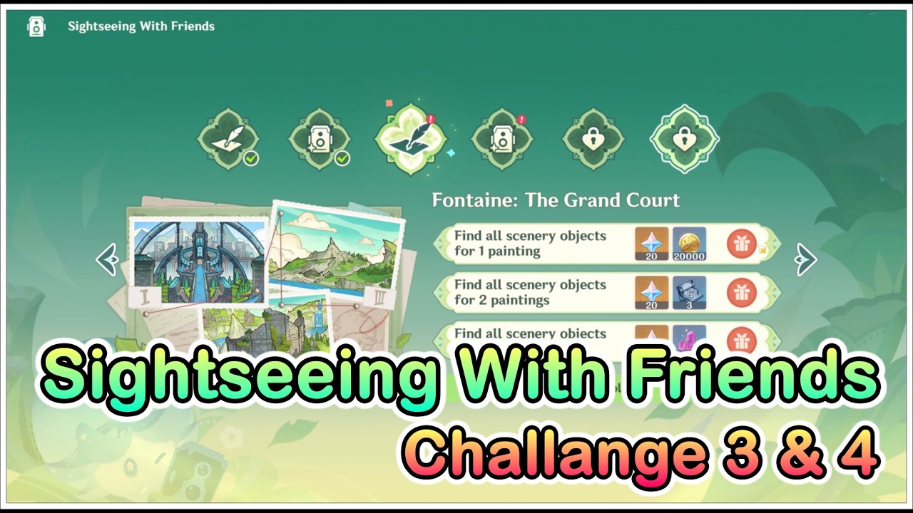 Sightseeing With Friends Event,  Challange 3 & 4 - Genshin Impact