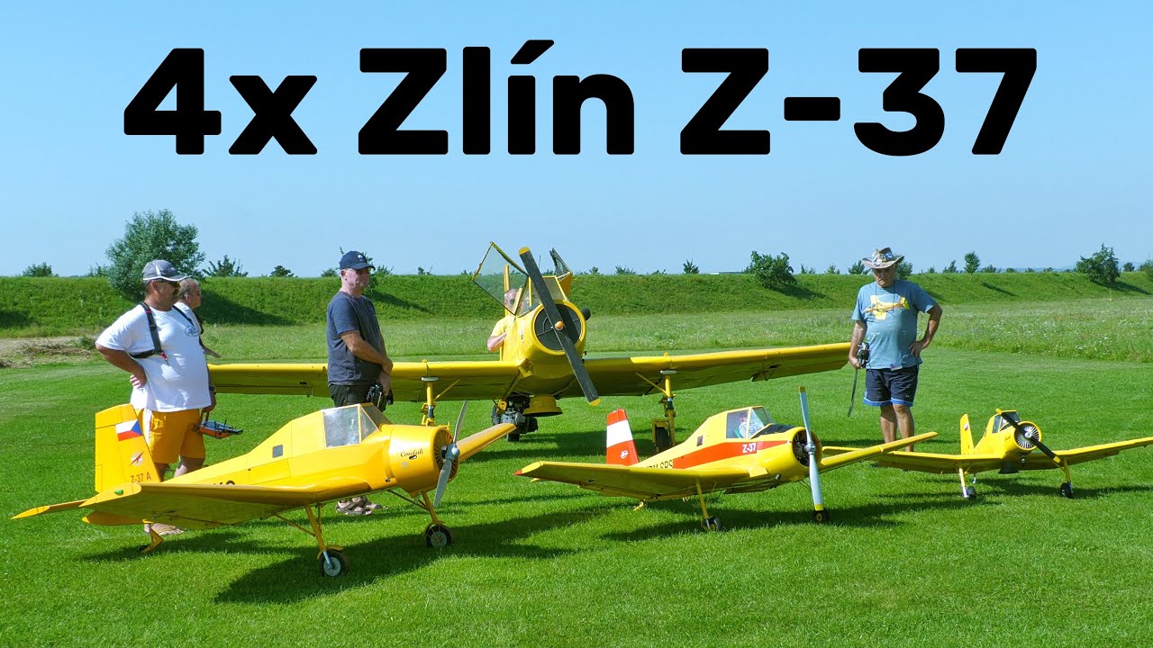 3x Zlín Z-37 | giant scale RC airplanes | 4K | Holesov 2024