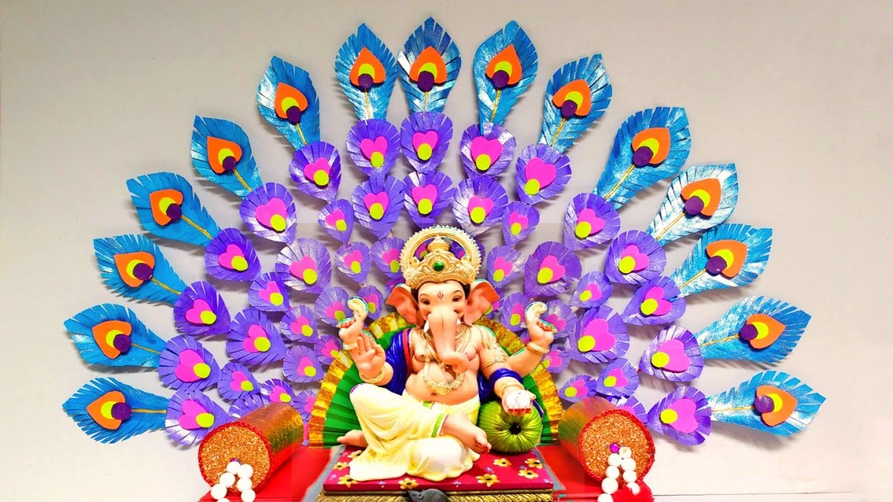 Ganpati Makhar Decoration Making | Eco Friendly Makhar Decoration | Easy Ganpati Festival Decoratio