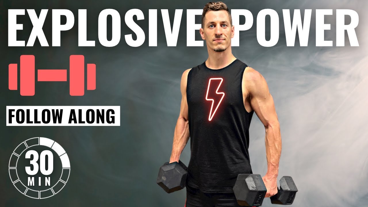 30 Min EXPLOSIVE POWER Full Body Dumbbell Workout | Follow Along