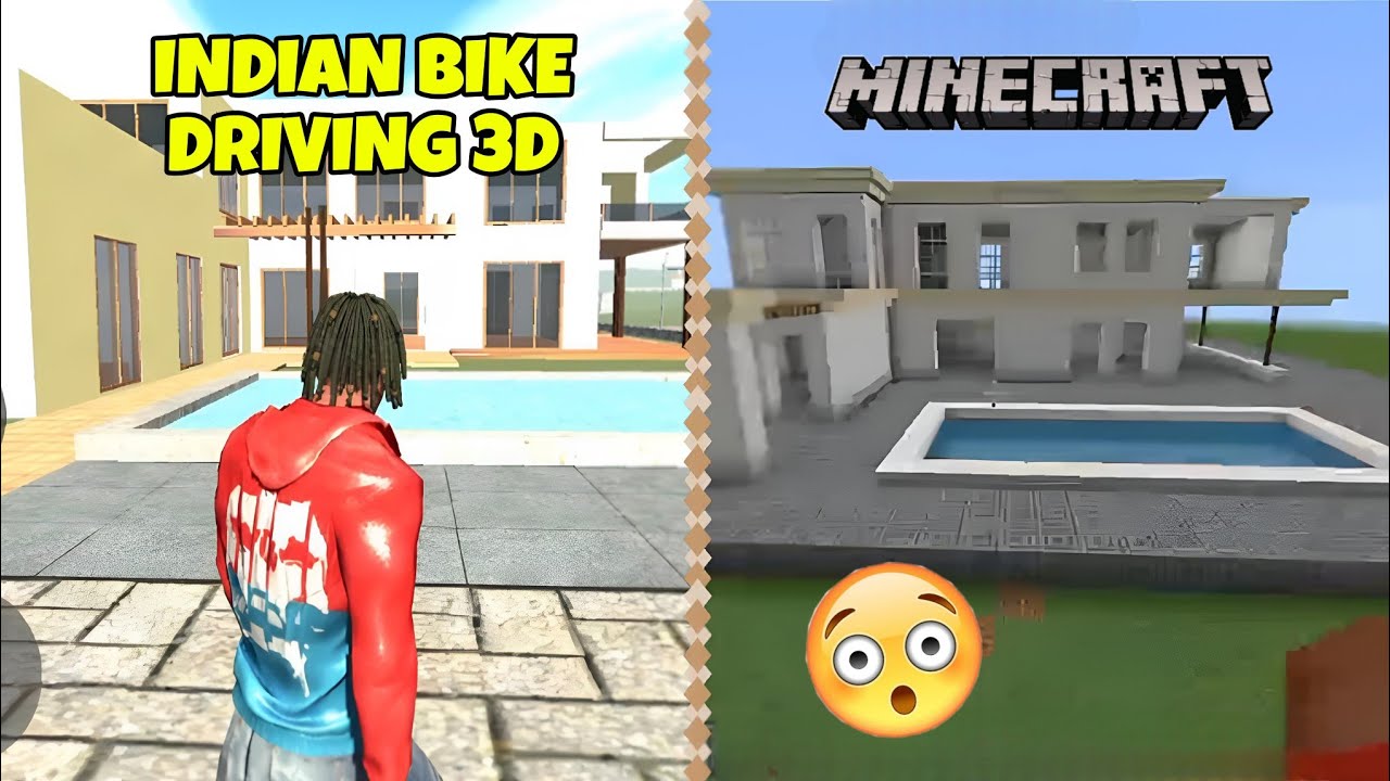 BUILDING INDIAN BIKE DRIVING 3D HOUSE IN MINECRAFT