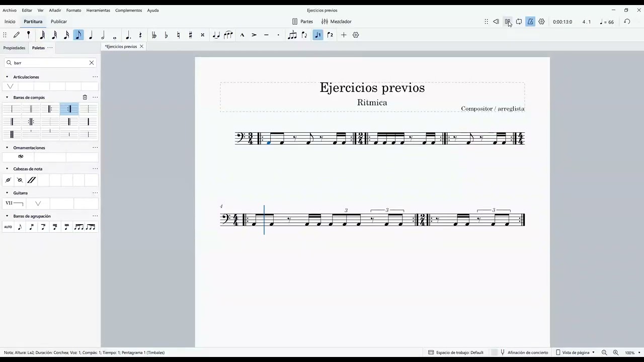 Rítmica - Ejercicios previos 3