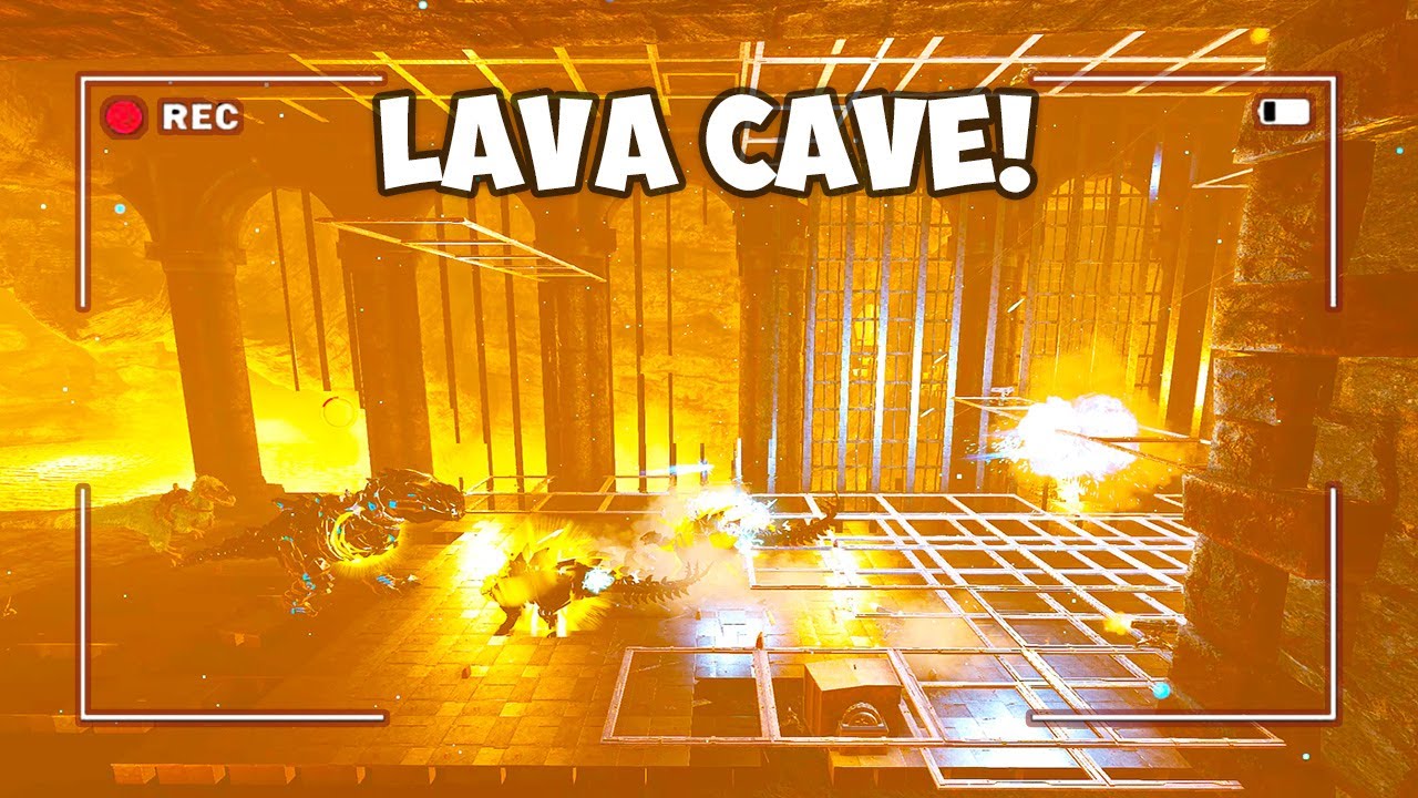 Ark PVP Raid Cam - This Well Known Youtuber Raids Center Lava Cave Online!