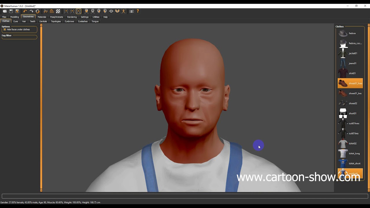 شرح برنامج makehuman بالتفصيل cartoon show