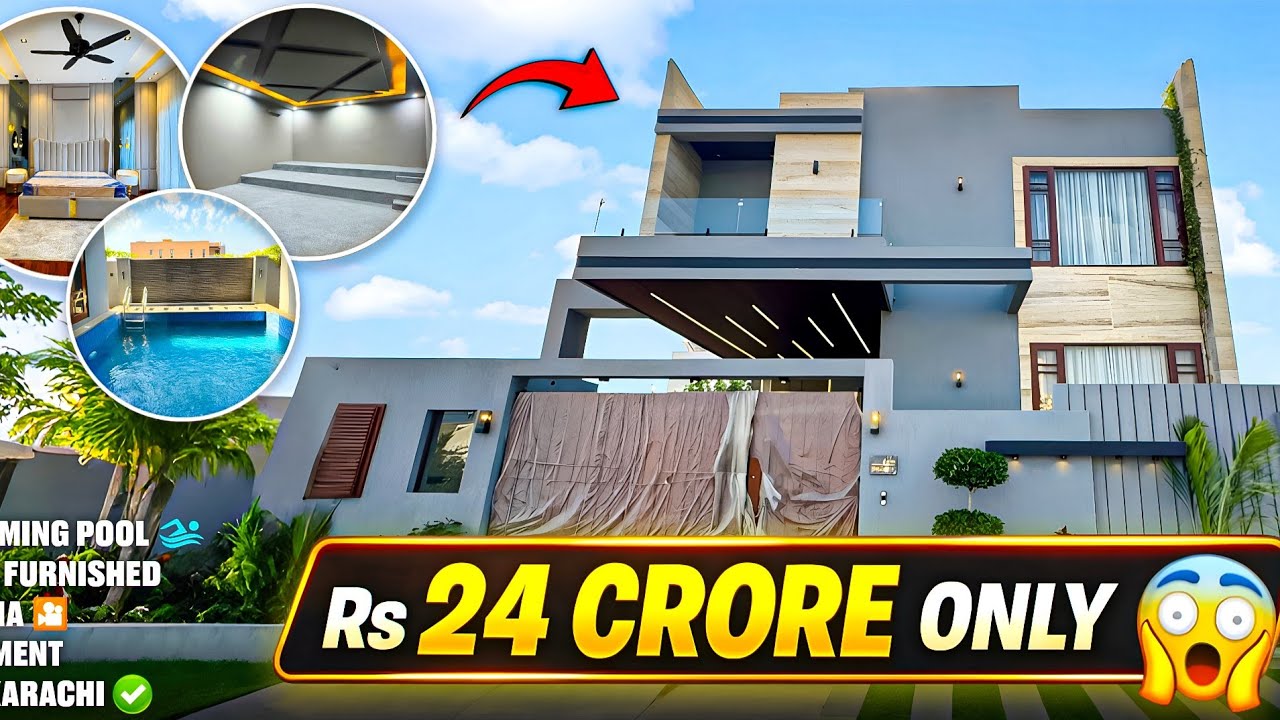 Inside Karachi's Most Expensive Fully Furnished Homes: Millionaire's Luxury Mansion| Pool+Cinema