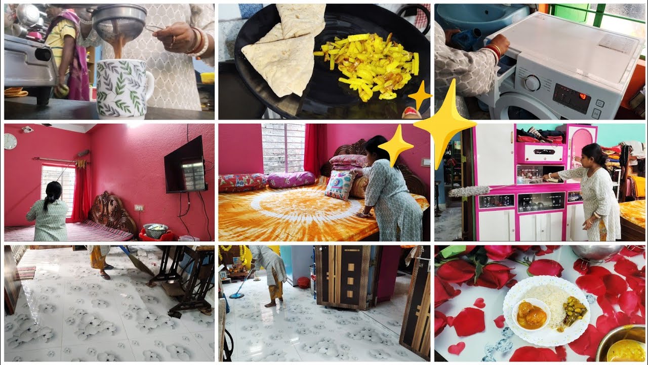 🌄ছুটির দিনে সকাল 9:00টায় ঘুম থেকে উঠে সংসারের A to Z কাজকর্ম একাহাতে দুপুর 3: 00টার শেষ করলাম✅||