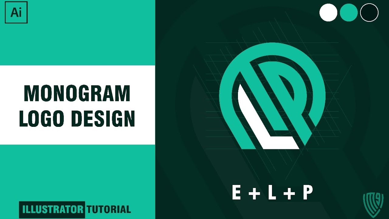 Monogram Logo Design ELP With A Circular Grid | Adobe Illustrator Tutorial