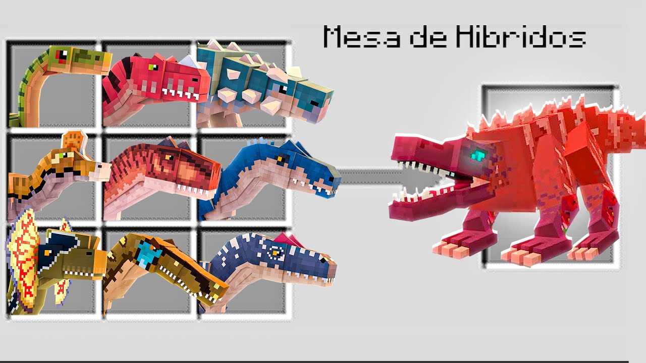 CRIANDO NOVOS DINOSSAUROS HIBRIDOS NO MINECRAFT !!