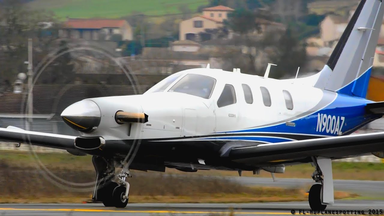 BRAND NEW TBM 900 N900AZ landing, close-up, startup, takeoff at Albi-Le Séquestre [LBI/LFCI]