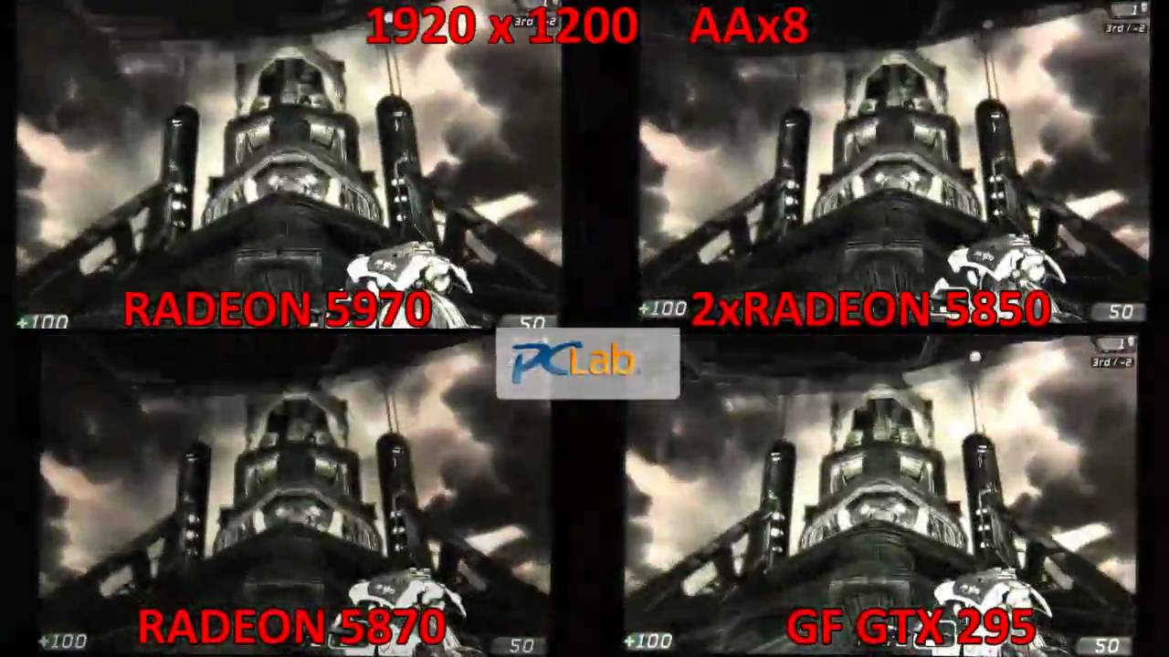 Mikroprzycięcia Radeon HD 5970, 2x Radeon 5850, Radeon HD 5870, GeForce GTX 295 - UT3