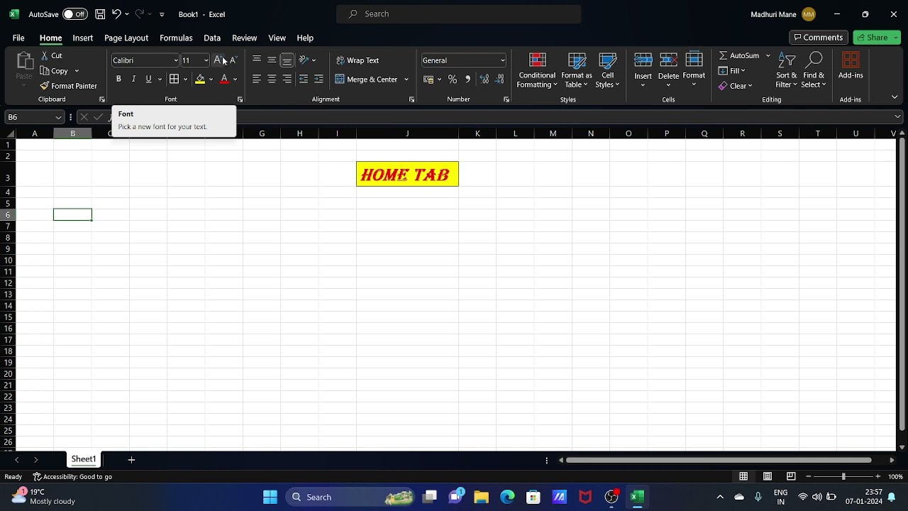 Home Tab Excel simple and easy explanation in Hindi.#easyexcel #exceltips #exceltutorial